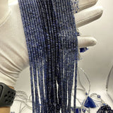 Blue Sapphire 3mm to 6mm Smooth Rondelle Beads Premium Deep Blue Gemstones for Elegant Jewelry Designs