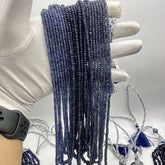 Blue Sapphire 3mm to 6mm Smooth Rondelle Beads Premium Deep Blue Gemstones for Elegant Jewelry Designs