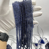 Blue Sapphire 3mm to 6mm Smooth Rondelle Beads Premium Deep Blue Gemstones for Elegant Jewelry Designs