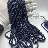 Blue Sapphire Glass-Filled Smooth Oval Beads 5x7mm to 9x11mm Premium Deep Blue Gemstones for Jewelry Making