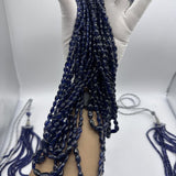 Blue Sapphire Glass-Filled Smooth Oval Beads 5x7mm to 9x11mm Premium Deep Blue Gemstones for Jewelry Making