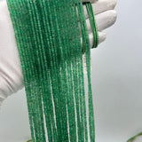 Natural Emerald 3mm to 5mm Smooth Rondelle Beads – AAA+ Quality 2625 Cts for Fine Jewelry Making