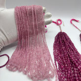 Natural Pink Sapphire Faceted Rondelle Beads – 3mm to 5mm AAA+ Quality – Jewelry Making Gemstones