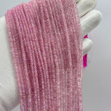 Natural Pink Sapphire Faceted Rondelle Beads – 3mm to 5mm AAA+ Quality – Jewelry Making Gemstones