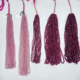 Natural Pink Sapphire Faceted Rondelle Beads – 3mm to 5mm AAA+ Quality – Jewelry Making Gemstones