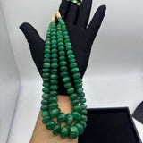 Premium Natural Emerald Smooth Rondelle Beads – 8mm to 16mm AAA+ Quality for Jewelry Designers