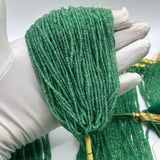 Natural Emerald Smooth Rondelle Beads – 2mm to 3mm – AAA+ Quality Petite Gemstone Strands