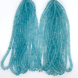 6mm to 8mm Blue Coated White Topaz Faceted Rondelle Beads