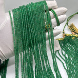 Natural Emerald Smooth Rondelle Beads 3mm to 5mm – 100% Natural AAA+ Gemstones – Ideal for High-End Jewelry Making