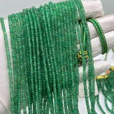 Natural Emerald Smooth Rondelle Beads 3mm to 5mm – 100% Natural AAA+ Gemstones – Ideal for High-End Jewelry Making