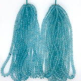 Blue Coated White Topaz 5mm to 7mm Faceted Rondelle Beads – AAA+ Sparkling Gemstones for Jewelry Making