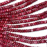 Mystic Red Moonstone Faceted Rondelle Beads – 4mm to 10mm – Natural Gemstones with Iridescent Sheen for Jewelry Making