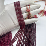 Natural Ruby Faceted Rondelle Beads – 3mm to 5mm – AAA+ Quality – Perfect for Jewelry Making