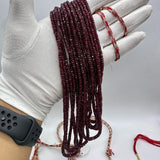Natural Ruby Faceted Rondelle Beads – 3mm to 5mm – AAA+ Quality – Perfect for Jewelry Making