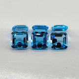 10mm Natural Swiss Blue Topaz Asscher Cut – AAA+ Gemstone for Designer Jewelry & Custom Creations