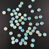 Natural Ethiopian Opal Round Cabochons – 3mm to 8mm – AAA+ Quality – Smooth Polished Gemstones for Jewelry Making
