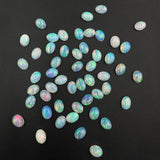 Natural Ethiopian Opal Oval Cabochons – 3x5mm to 9x11mm – AAA+ Quality – Smooth Polished Gemstones for Jewelry Making