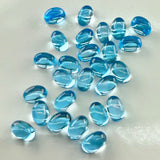 10x8mm Swiss Blue Topaz Oval Cabochon – Natural Gemstone, Vibrant Sky Blue Color, Loose Cab, Perfect for Jewelry Making