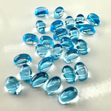 10x8mm Swiss Blue Topaz Oval Cabochon – Natural Gemstone, Vibrant Sky Blue Color, Loose Cab, Perfect for Jewelry Making