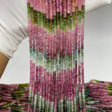 3.5–4mm Multi Tourmaline Faceted Beads – Natural AAA+ Gemstone for Jewelry Making