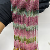 3.5–4mm Multi Tourmaline Faceted Beads – Natural AAA+ Gemstone for Jewelry Making