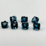 8mm London Blue Topaz Cushion Checker Top – AAA+ Natural Gemstone for Fine Jewelry