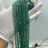 Natural Russian Emerald Oval Beads – 3x5mm to 6x8mm – 9 Lines / 745 Carats – Smooth Oval Green Emeralds
