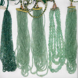 Natural Russian Emerald Oval Beads – 3x5mm to 6x8mm – 9 Lines / 745 Carats – Smooth Oval Green Emeralds