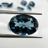 14x10mm Oval London Blue Topaz Gemstone | AAA+ Natural Deep Teal Blue Loose Stone for Fine Jewelry