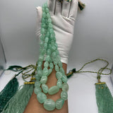 Natural Russian Emerald Smooth Oval Beads – 6x8mm to 18x21mm – 3 Lines / 1098 Carats – Premium Hand-Polished Gemstone Beads