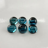 Natural Blue Tourmaline 7mm Round Cabochon | AAA+ Grade Loose Gemstone for High-End Jewelry
