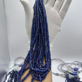 3-5mm Faceted Rondelle Blue Sapphire Glass Filled Beads – Deep Blue Brillian – Premium Quality for Jewelry Making