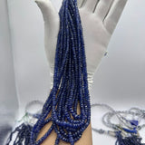 3-5mm Faceted Rondelle Blue Sapphire Glass Filled Beads – Deep Blue Brillian – Premium Quality for Jewelry Making