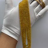 Natural Yellow Sapphire Faceted Rondelle Beads – No Heat, No Treatment – 2mm to 5mm – 317.5 Carats – 5 Lines – Untreated Yellow Sapphire for Fine Jewelry
