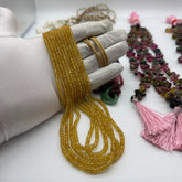 Natural Yellow Sapphire Faceted Rondelle Beads – No Heat, No Treatment – 2mm to 5mm – 317.5 Carats – 5 Lines – Untreated Yellow Sapphire for Fine Jewelry