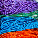 Natural Emerald, Ruby & Multi-Color Sapphire Faceted Rondelle Beads – 3mm to 4mm – 870 Carats – 14 Lines – Mixed Precious Gemstone Beads for Jewelry Making