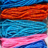 Natural Emerald, Ruby & Multi-Color Sapphire Faceted Rondelle Beads – 3mm to 4mm – 870 Carats – 14 Lines – Mixed Precious Gemstone Beads for Jewelry Making