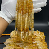 Natural Citrine Faceted Tyre Beads 5-7mm – AAA+ Quality Golden Yellow Gemstones | 100% Natural | Artisan Cut