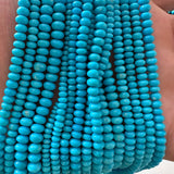 Natural Turquoise Smooth Rondelle Beads – 4mm to 8mm – High Quality Gemstone Beads for Jewelry Making