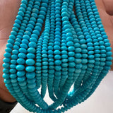 Natural Turquoise Smooth Rondelle Beads – 4mm to 8mm – High Quality Gemstone Beads for Jewelry Making