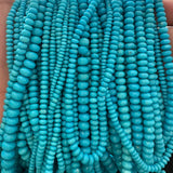 Natural Turquoise Smooth Rondelle Beads – 4mm to 8mm – High Quality Gemstone Beads for Jewelry Making