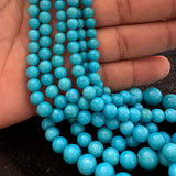Natural Turquoise Smooth Round Beads – 4mm to 10mm – High Quality Gemstones for Jewelry Making