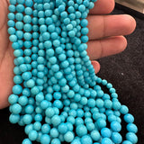 Natural Turquoise Smooth Round Beads – 4mm to 10mm – High Quality Gemstones for Jewelry Making