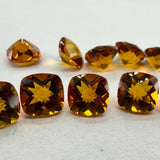 Madeira Brandy Citrine 8mm Cushion Checker Top – AAA+ Natural Golden Gemstone for Fine Jewelry