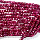 Mystic Red Moonstone Faceted Rondelle Beads – 4mm to 10mm – Natural Gemstones with Iridescent Sheen for Jewelry Making