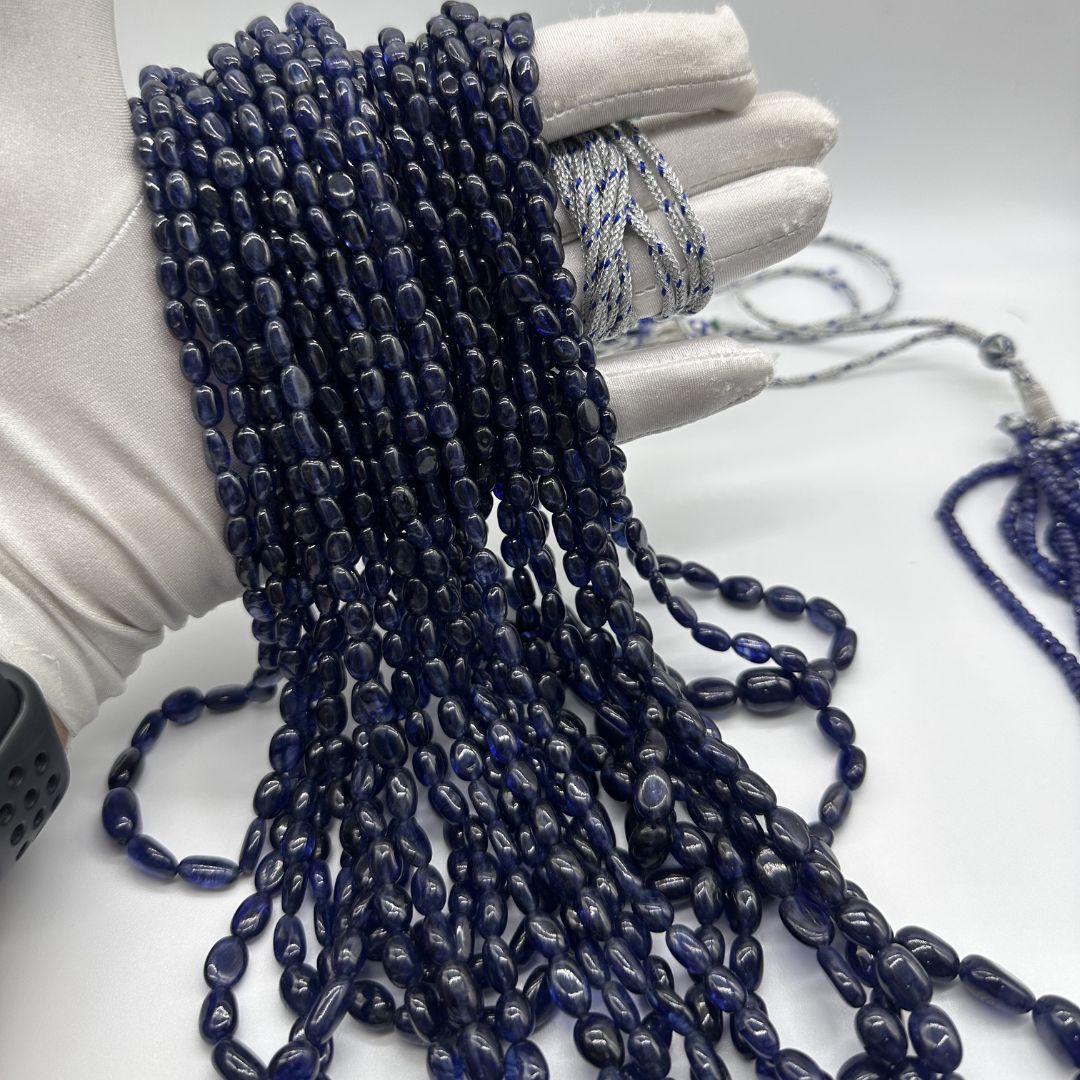 Blue Sapphire Glass-Filled Smooth Oval Beads 5x7mm to 9x11mm – 2530 Cts Premium Deep Blue Gemstones for Jewelry Making