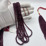 Natural Ruby Faceted Rondelle Beads 3mm to 5mm – 1340 Cts, AAA+ Deep Red Gemstones for Fine Jewelry Making