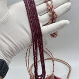 Natural Ruby Faceted Rondelle Beads 3mm to 5mm – 1340 Cts, AAA+ Deep Red Gemstones for Fine Jewelry Making