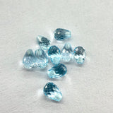 Sky Blue Topaz 6x4mm Faceted Drop Beads – Top Drilled AAA+ Quality Natural Gemstones for Jewelry Making