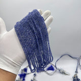 Tanzanite Faceted Rondelle Beads – 3mm to 5mm AAA Natural Tanzanite Gemstones for Jewelry Making – 11 Lines, 708 Carats